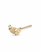 Lizzie Mandler Fine Jewelry 18K Yellow Gold Croissant Diamond Single Stud Earring