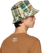 AAPE by A Bathing Ape Multicolor Checked Bucket Hat