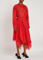 A.W.A.K.E Mode Organza Silk-chiffon Shirt Dress Red