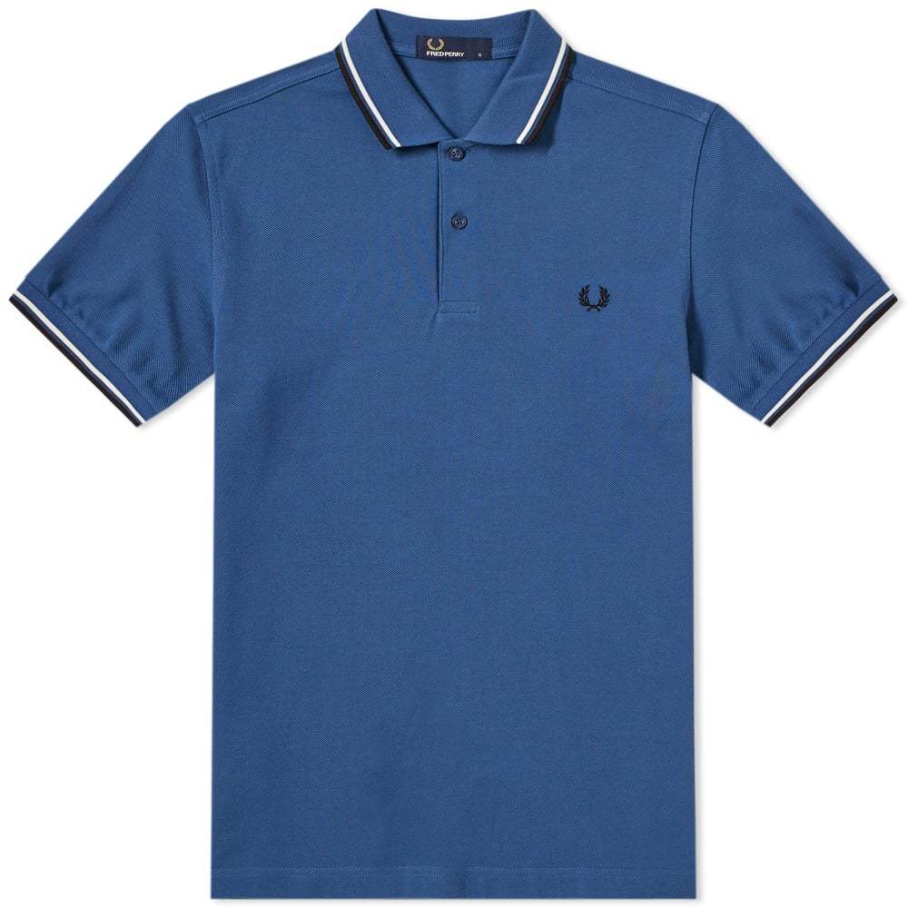 Fred Perry Slim Fit Twin Tipped Polo Blue Fred Perry