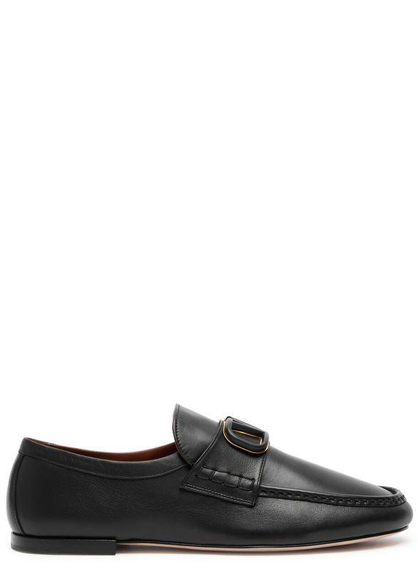 Photo: Valentino Vlogo Leather Loafers Black