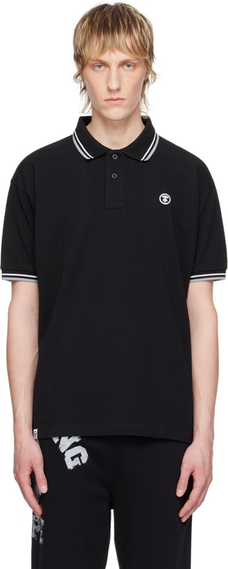 Photo: AAPE by A Bathing Ape Black Patch Polo