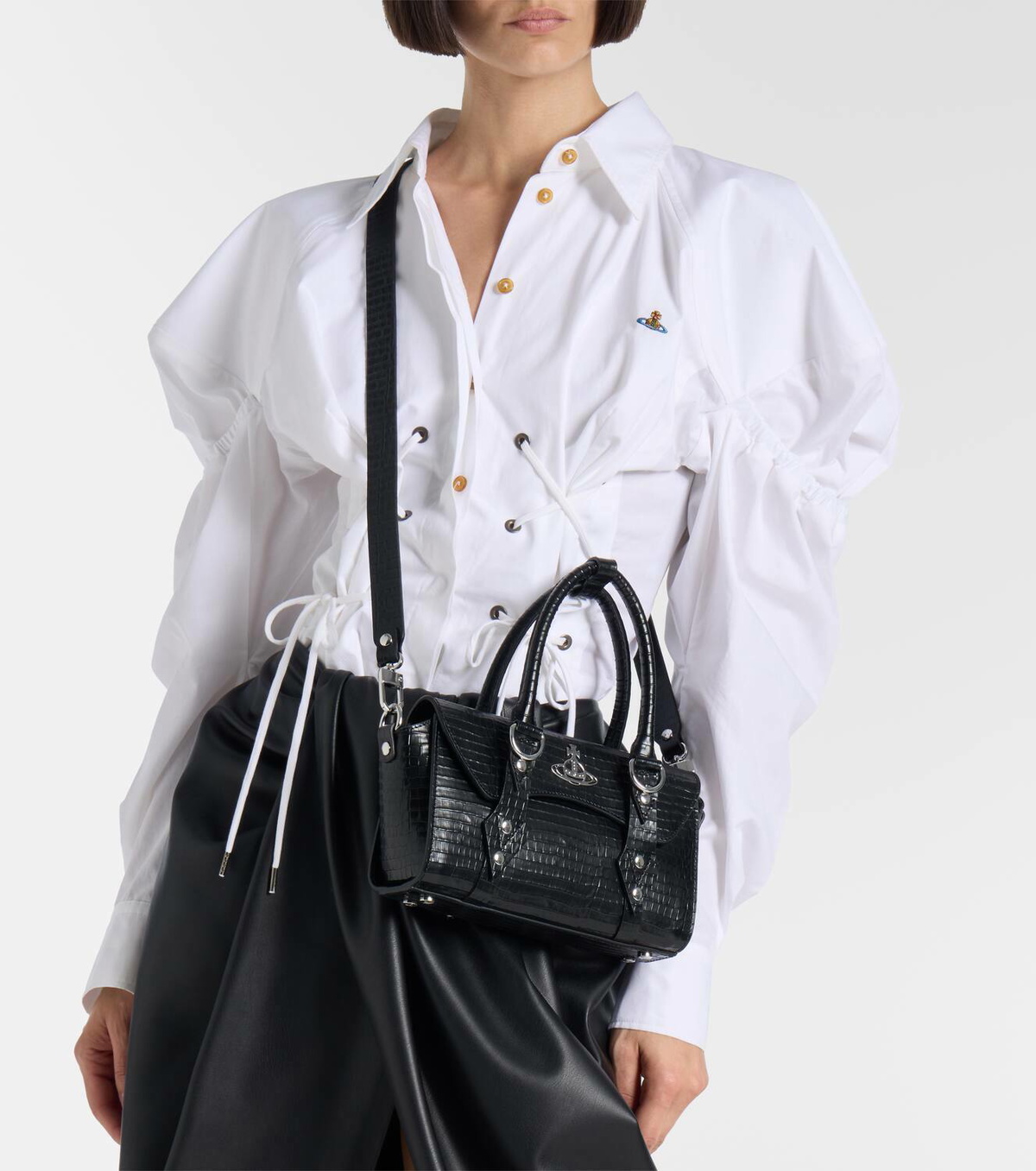 Vivienne Westwood Bettina Mini croc-effect leather tote bag