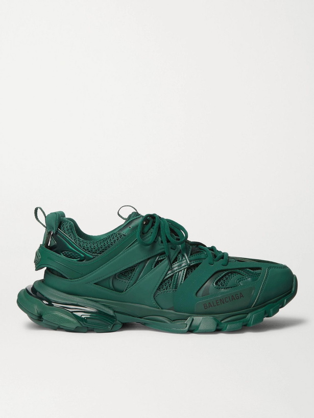 Photo: Balenciaga - Track Nylon, Mesh and Rubber Sneakers - Green