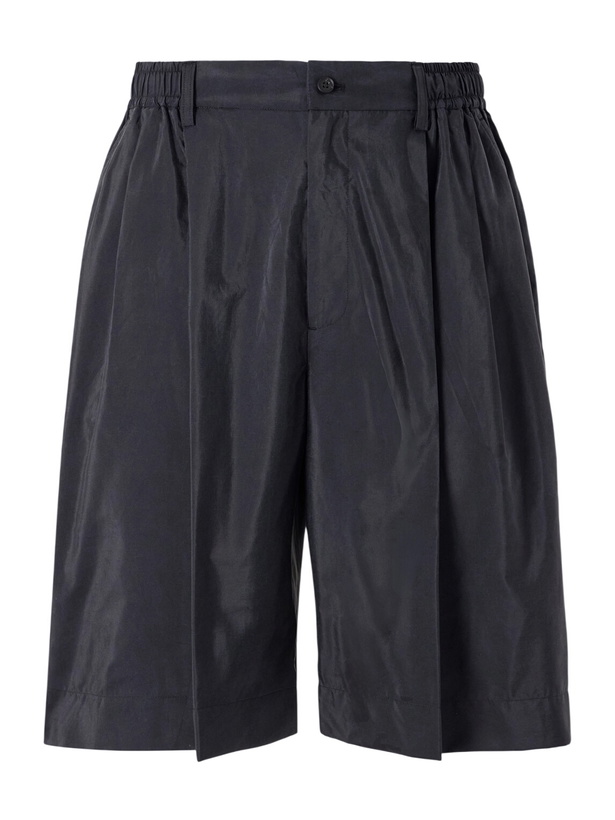 Photo: ssstein - Easy Wide-Leg Silk-Blend Shorts - Black