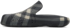 Burberry Gray Check Rubber Stingray Clogs