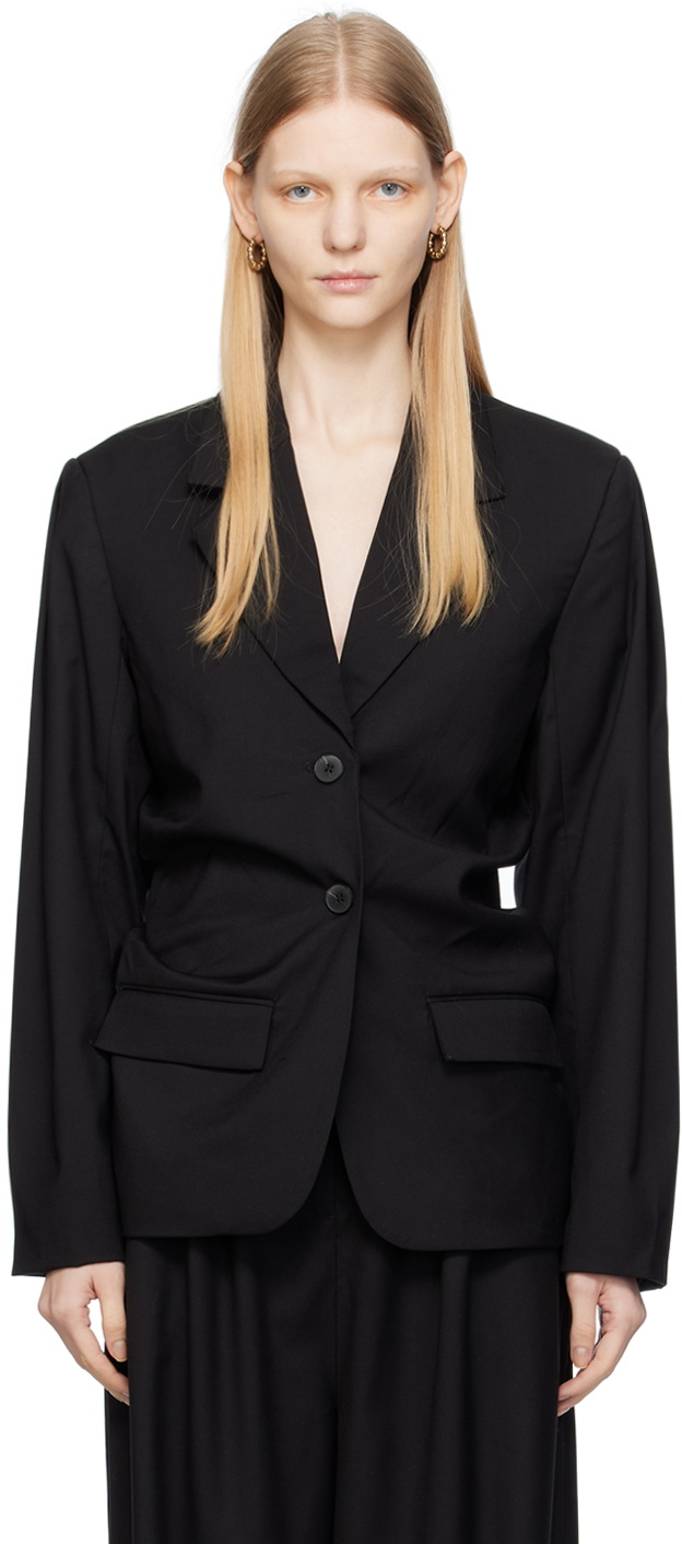 REMAIN Birger Christensen Black Drapy Blazer