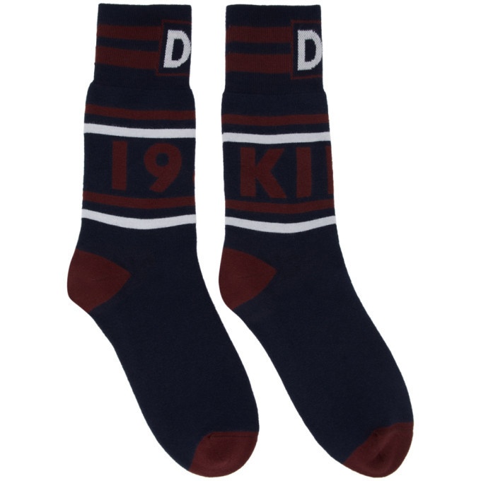 Photo: Dolce and Gabbana Navy and Red King 1984 Socks