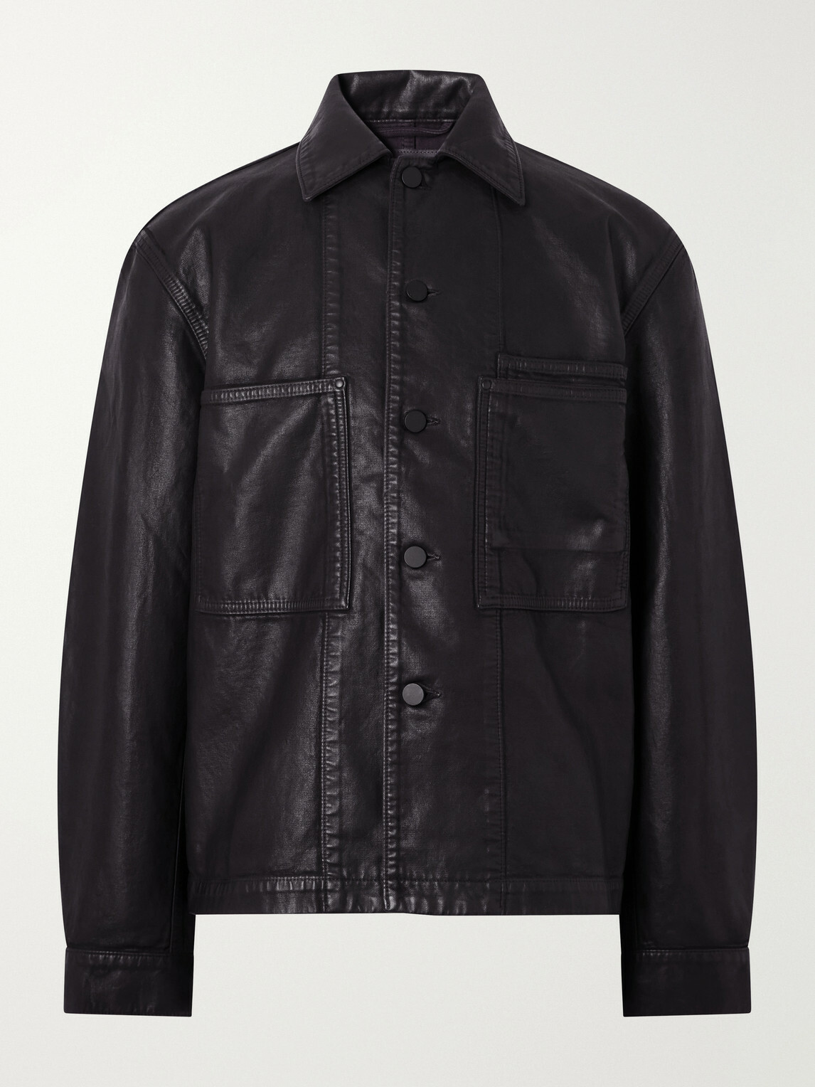 LEMAIRE - Coated Cotton-Twill Overshirt - Black