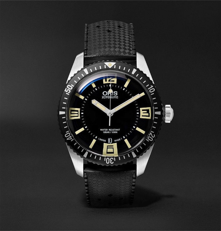 Photo: Oris - Divers Heritage Sixty-Five 40mm Stainless Steel and Rubber Watch - Men - Black