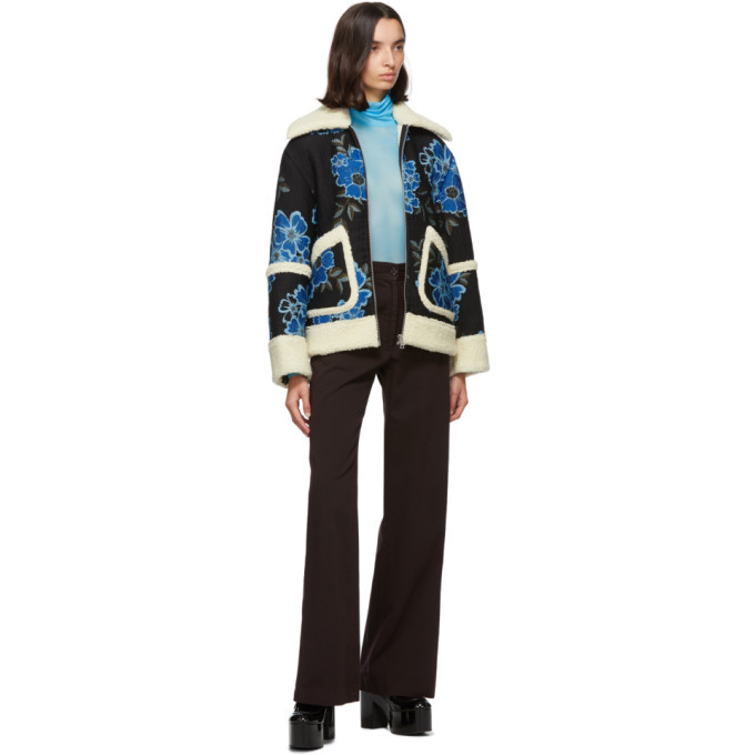 Dries Van Noten Navy Floral Embroidered Jacket