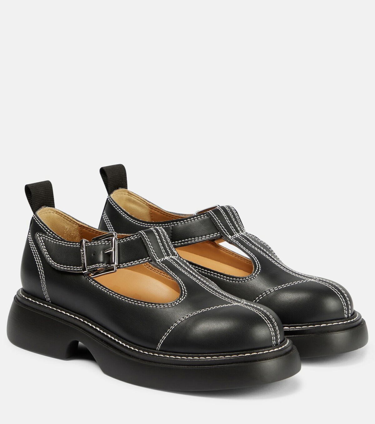Ganni Everyday Buckle faux-leather Mary Janes GANNI