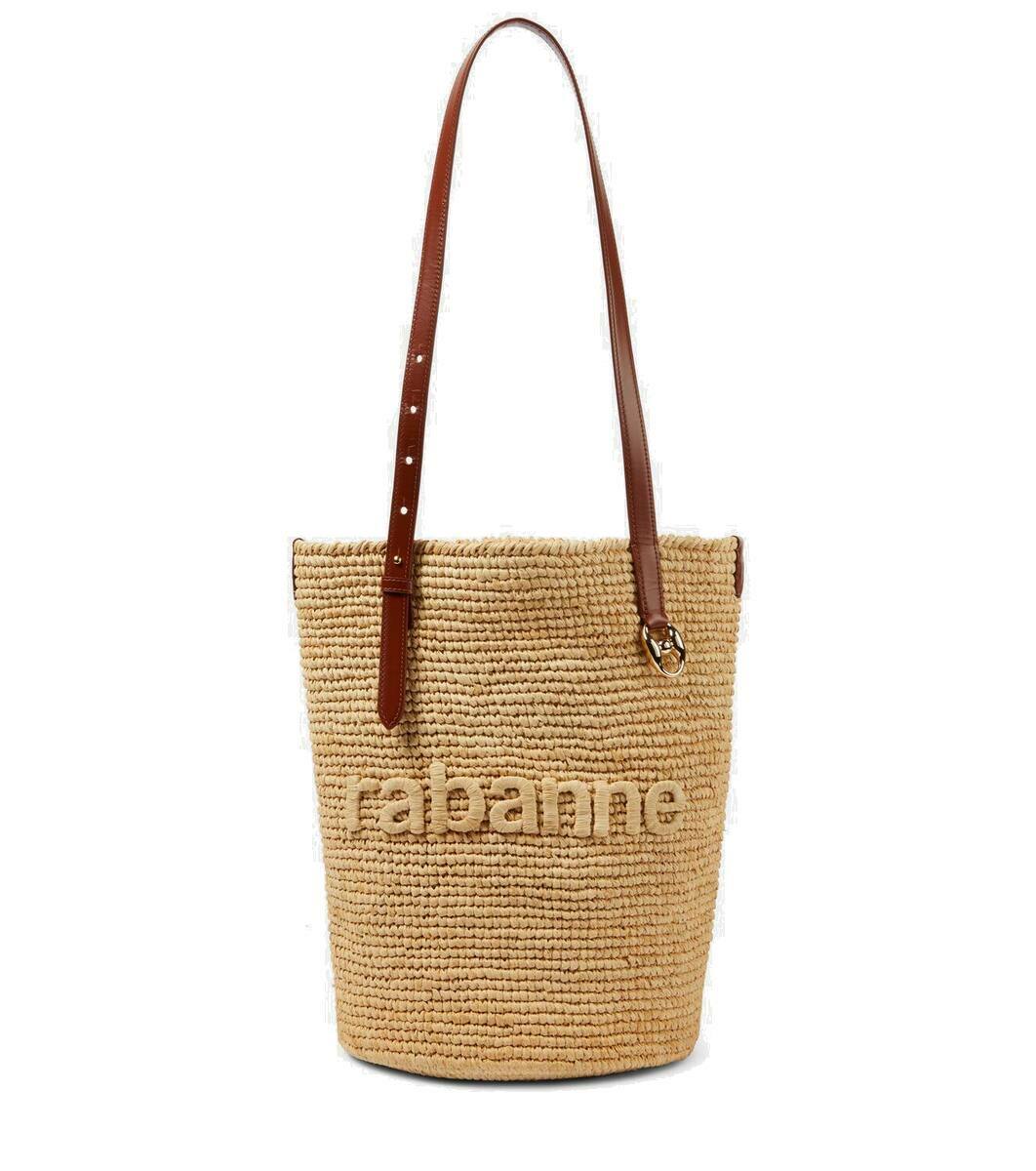 【関税負担なし】RABANNE TOTE BAG IN LUREX RAFFIA Rabanne Logo raffia tote bag Paco Rabanne