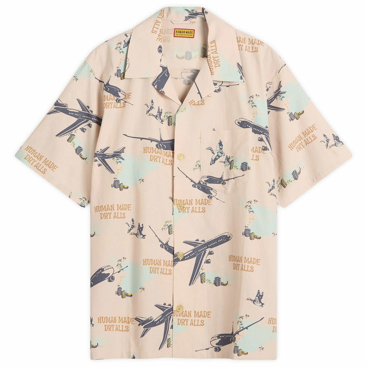 Human Made Men's Duck Short Sleeve Shirt in Olive Drab Human Made