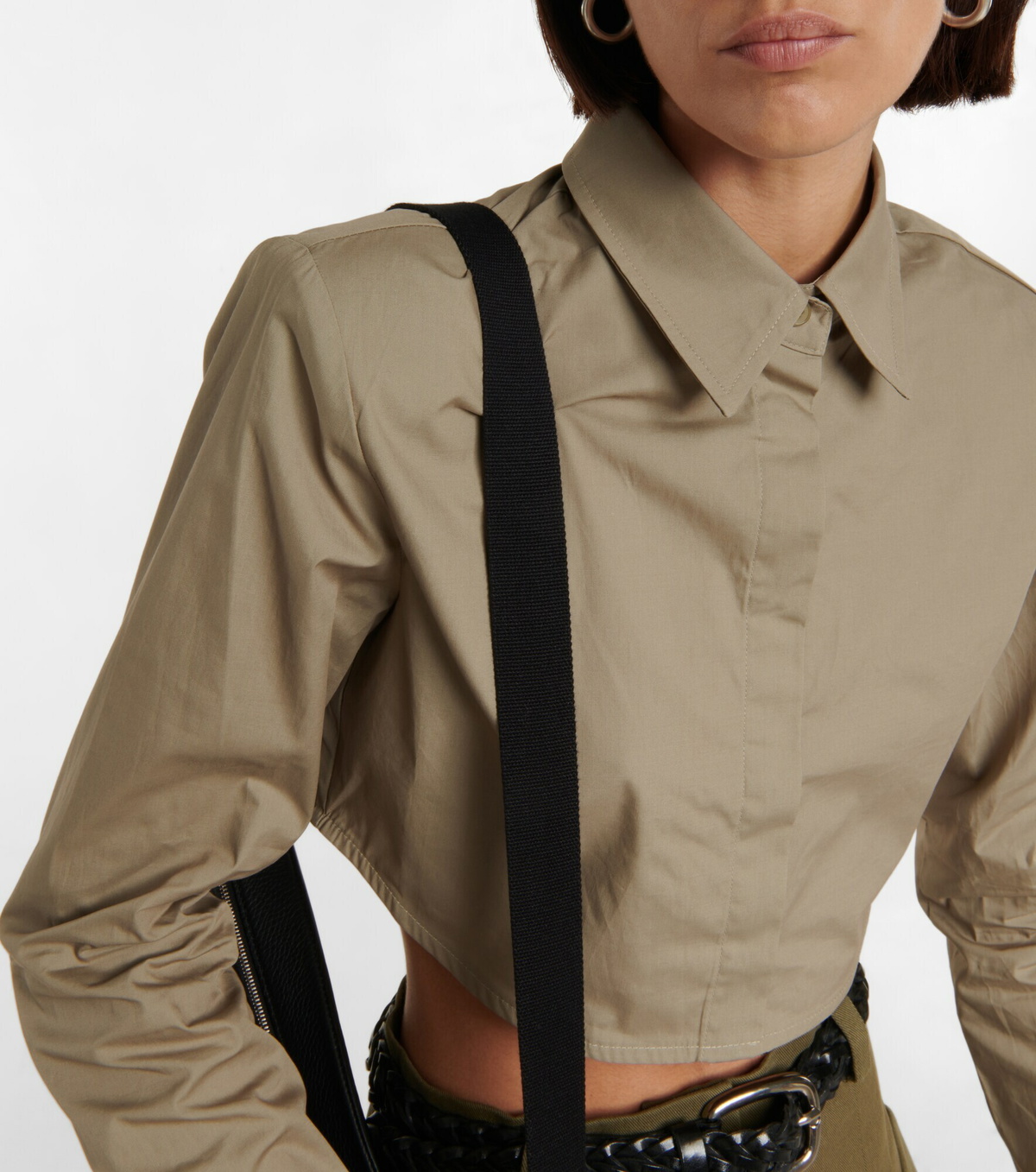 The Frankie Shop - Uma cropped cotton poplin shirt