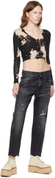 R13 Black Classic Boyfriend Jeans
