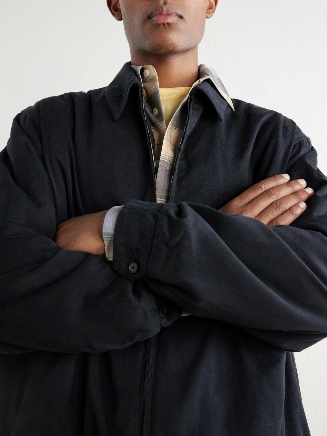 A.PRESSE - Silk-Blend Gabardine Bomber Jacket - Black