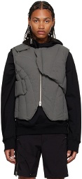 HELIOT EMIL Gray Layered Down Vest