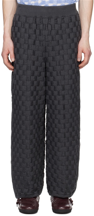 Photo: Isa Boulder SSENSE Exclusive Gray Chess Trousers
