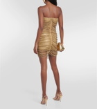 Giuseppe di Morabito Embellished ruched mesh minidress