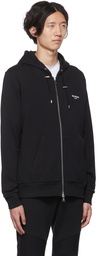 Balmain Black Organic Cotton Zip Hoodie