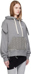 Charles Jeffrey LOVERBOY Gray Patch Rabbit Ears Hoodie