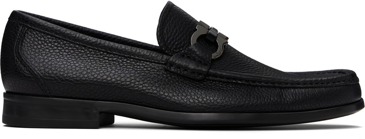 Photo: Ferragamo Black Gancini Ornament Loafers