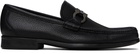 Ferragamo Black Gancini Ornament Loafers
