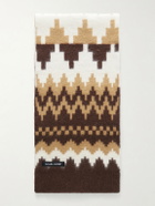 Canada Goose - Logo-Appliquéd Fair Isle Jacquard-Knit Wool and Alpaca-Blend Scarf - Brown