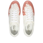 Maison Margiela Men's Painted Canvas Replica Sneakers in White/Pink