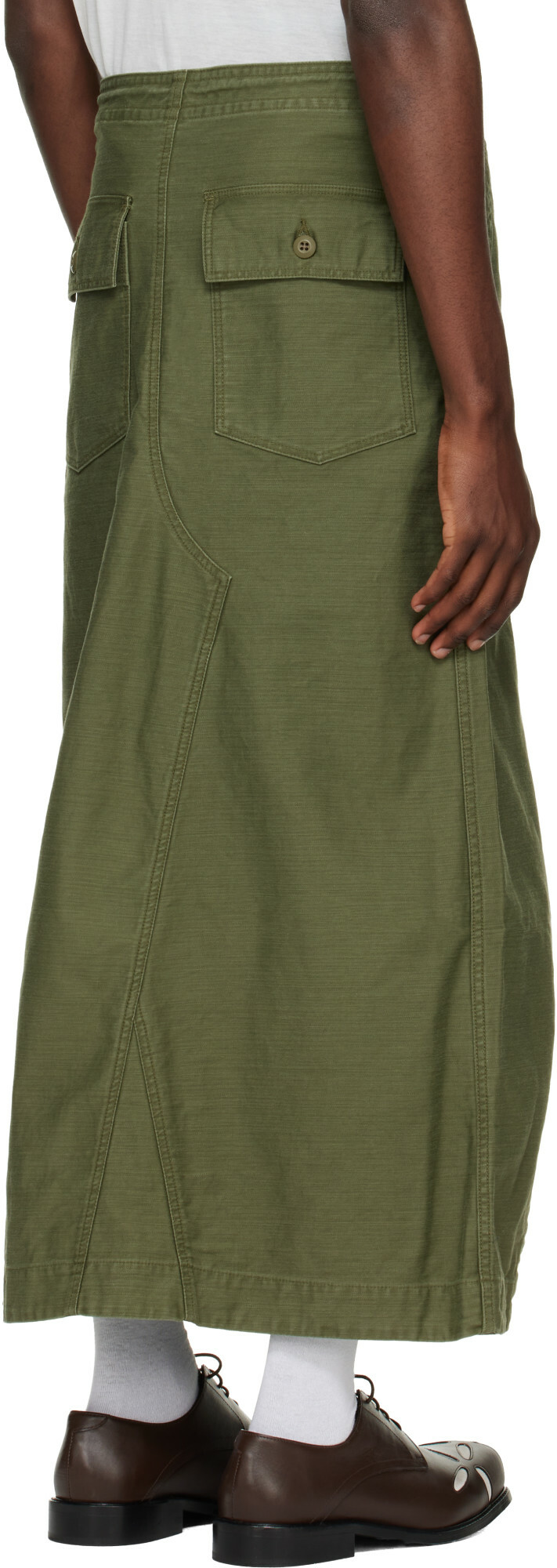 NEEDLES Khaki Back Sateen String Fatigue Skirt