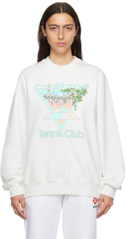 Photo: Casablanca White 'Tennis Club' Icon Sweatshirt