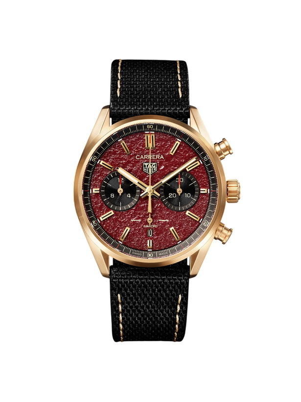 Photo: Bamford Watch Department - TAG Heuer Carrera Limited Edition Automatic 42mm 18-Karat Gold and Canvas Watch