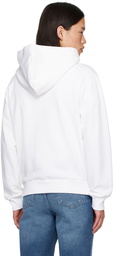 A.P.C. White Boxy Printed Micro Logo Hoodie