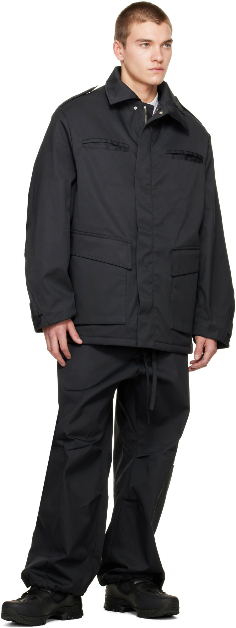 Seventh Black Pilot Parka Coat