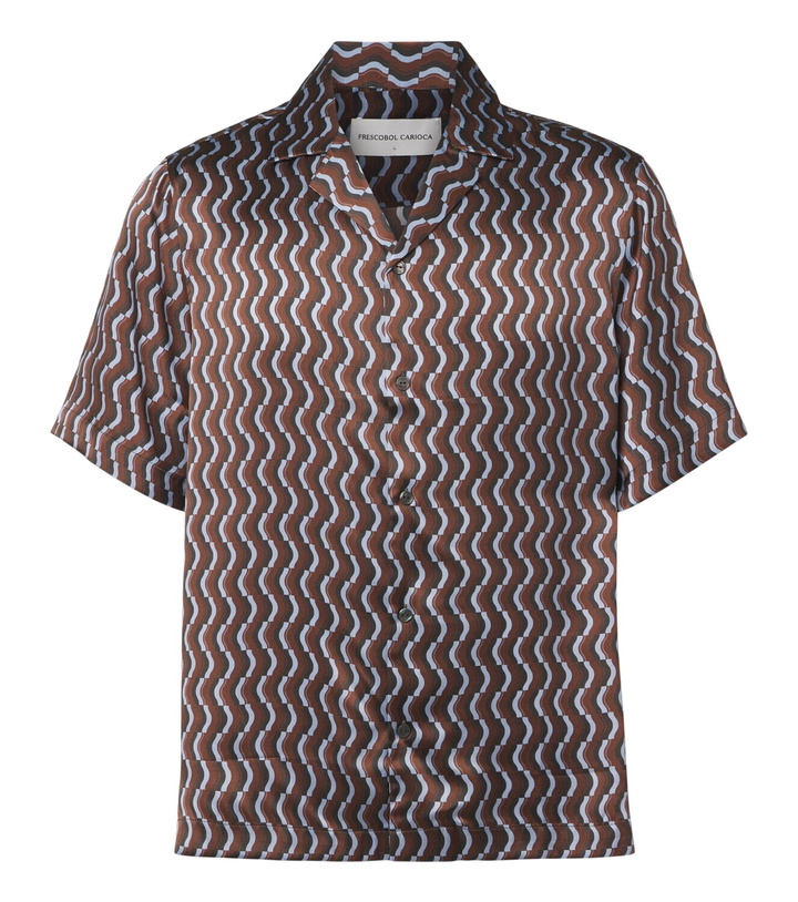Photo: Frescobol Carioca Roberto printed silk bowling shirt
