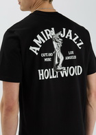 Amiri Jazz Wolf Logo Cotton T-shirt Black