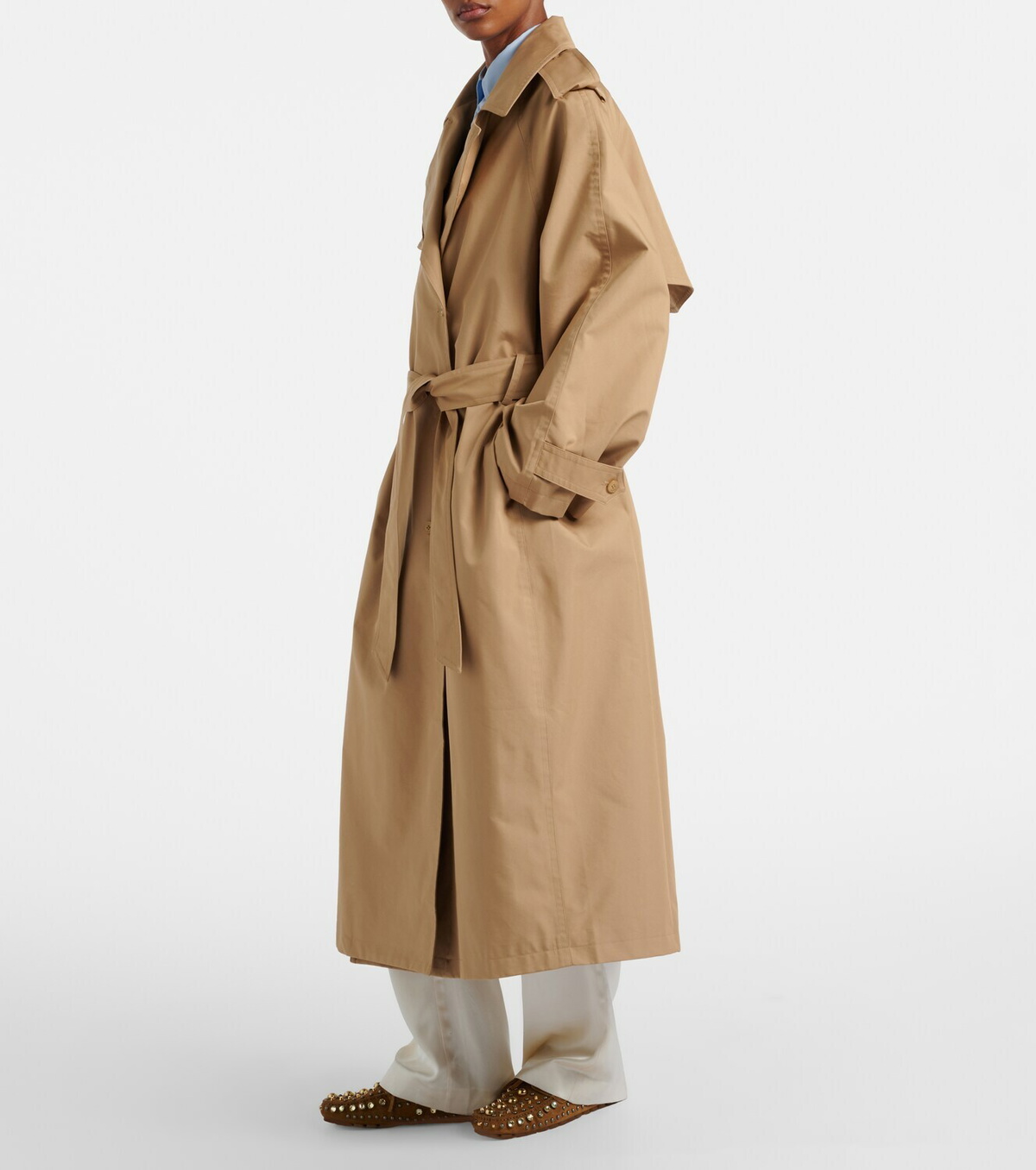 The Frankie Shop Riva oversized cotton trench coat