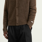 Percival Men's Archive Soft Knitted Collared Cardigan in Espresso