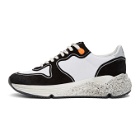 Golden Goose Black and White Running Sole Sneakers