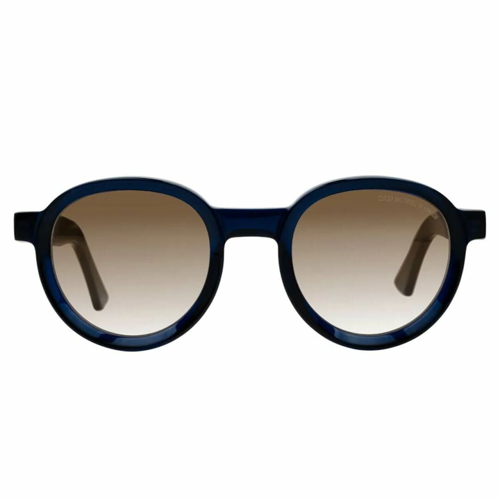 Photo: Cutler and Gross 1384-02 Sun 49mm Classic Blue Navy / Grad Brown Lens Flash G
