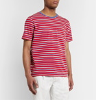 Hartford - Striped Cotton-Jersey T-Shirt - Red
