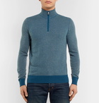 Loro Piana - Roadster Striped Cashmere Half-Zip Sweater - Men - Blue