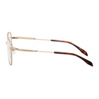 Alexander McQueen Gold Round Glasses