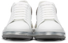 Alexander McQueen White & Tan Croc Clear Sole Oversized Sneakers