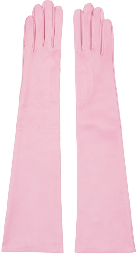 Photo: Dries Van Noten Pink Soft Leather Gloves