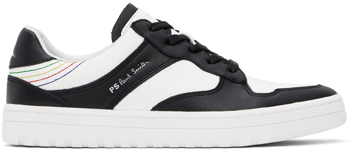 Photo: PS by Paul Smith White & Black Leather Liston Sneakers