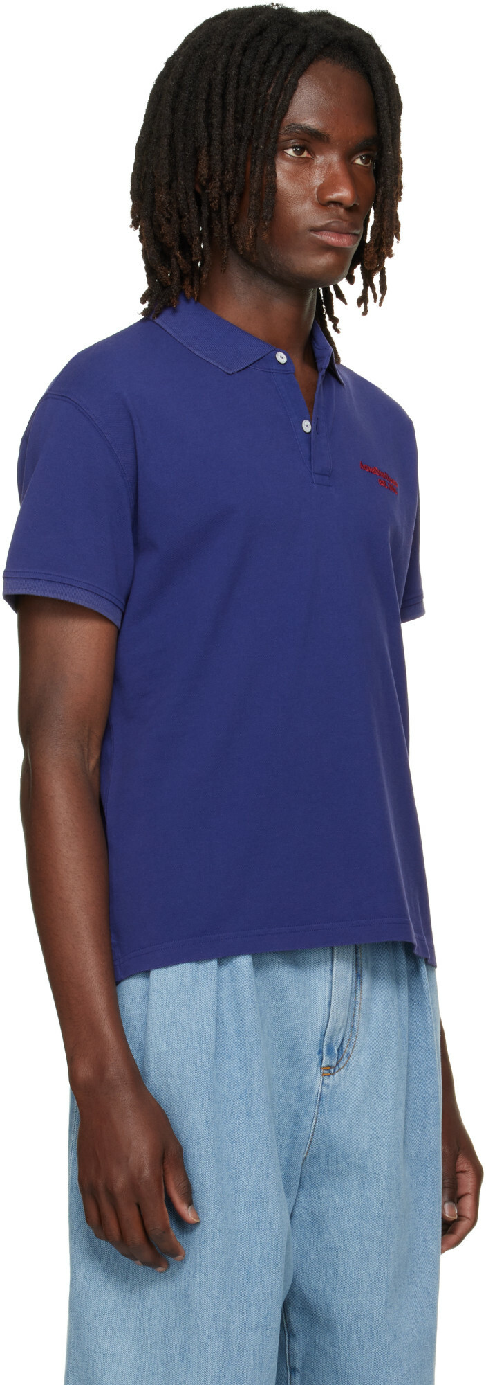 Acne Studios Purple Embroidered Logo Polo
