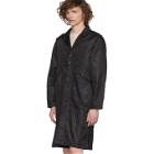 LHomme Rouge Black Nylon Prompter Mac Coat