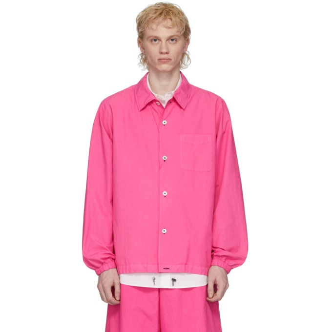 Photo: Fumito Ganryu Pink Silk Coach Shirt Jacket